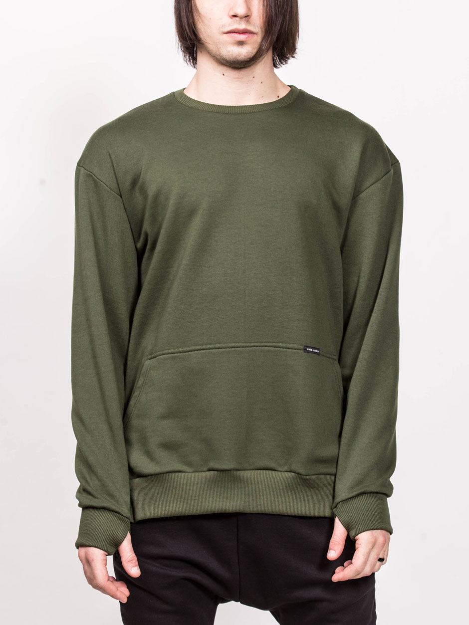 SWEATSHIRT WITH ZIPPER GREEN 