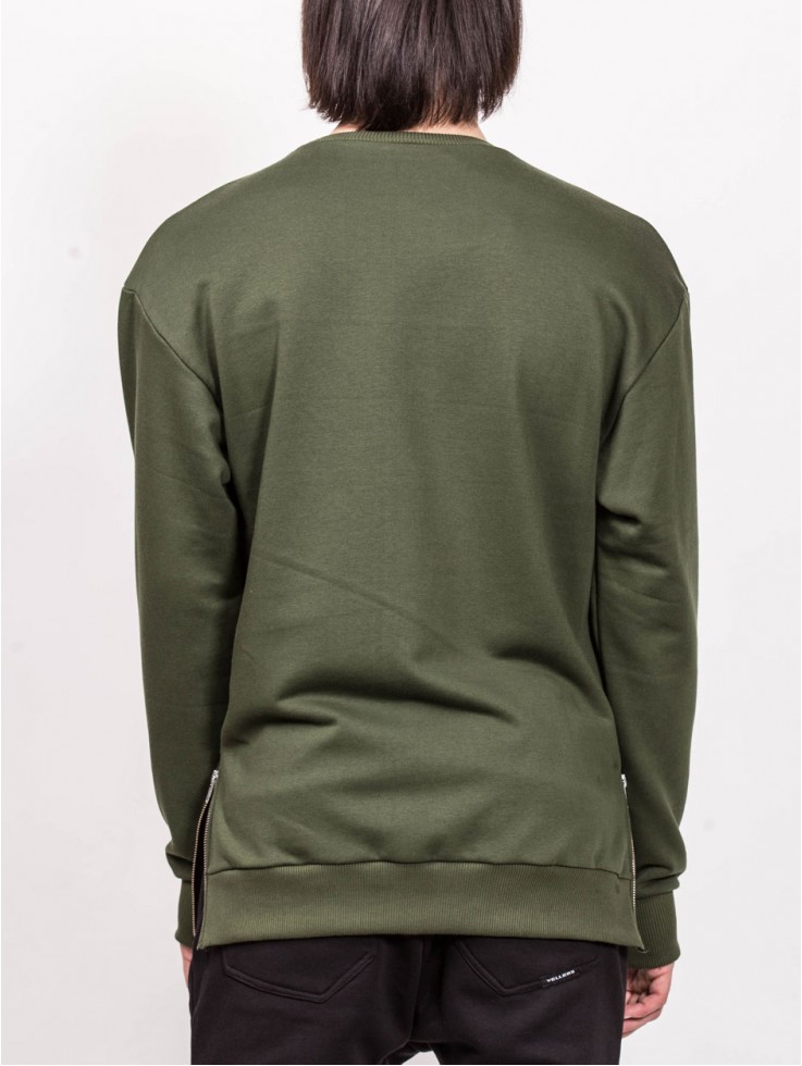 SWEATSHIRT WITH ZIPPER GREEN 