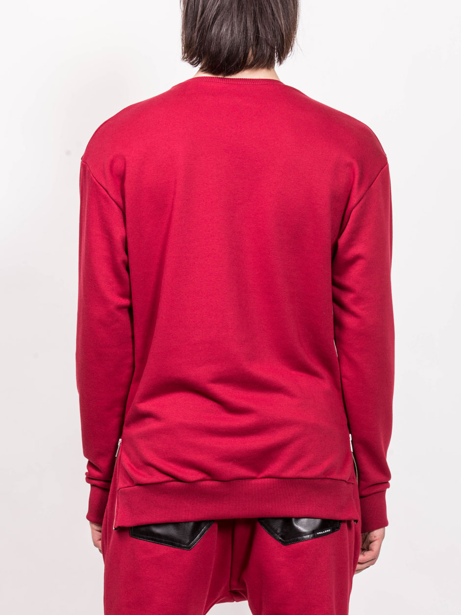 SWEATSHIRT WITH ZIPPER  RED 