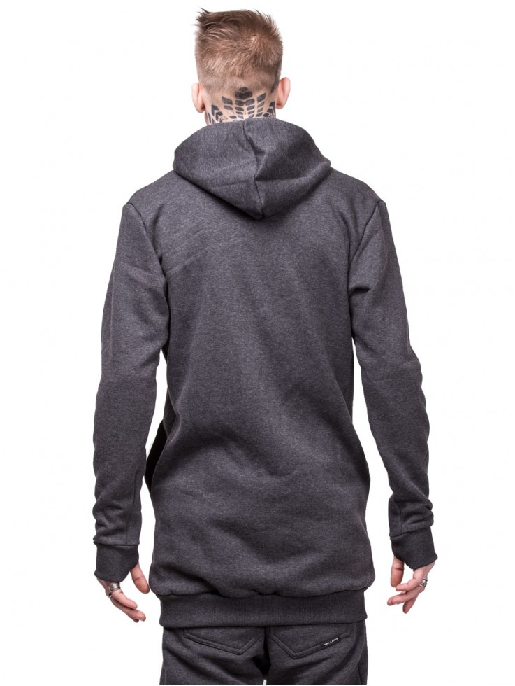 HOODIE ZIPPER LONG GREY