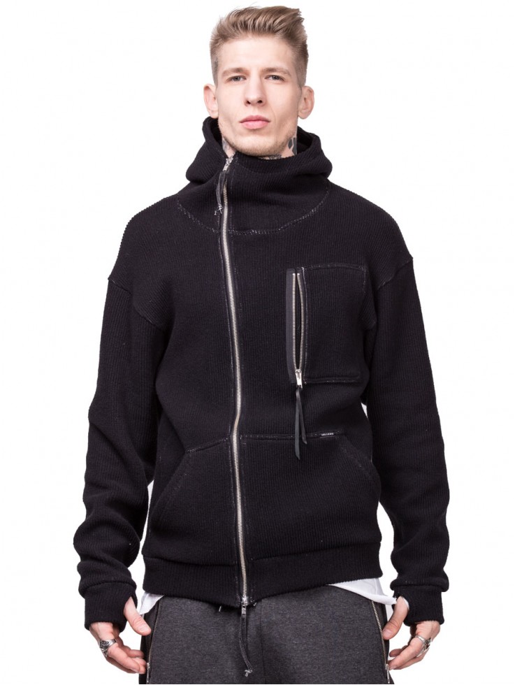 HOODIE ASYMMETRY LINES BLACK