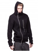 HOODIE ASYMMETRY LINES BLACK